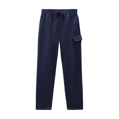 Woolrich Garment dyed cargo pants in cotton-linen blend