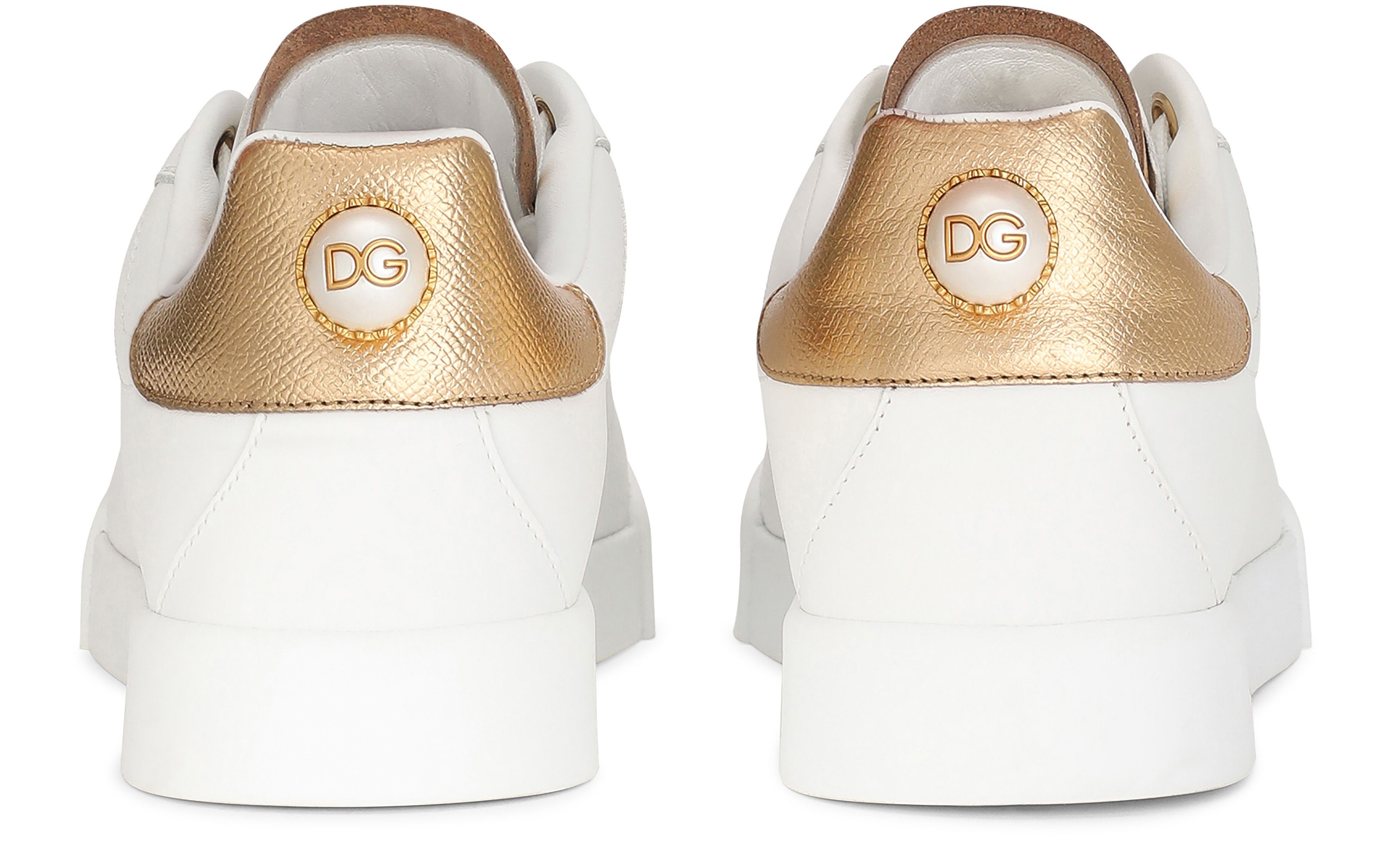 Dolce & Gabbana Portofino calfskin nappa sneakers with lettering