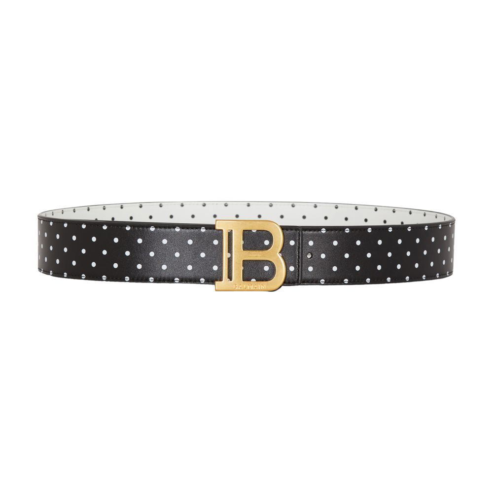 Balmain B-Belt printed reversible calfskin leather belt