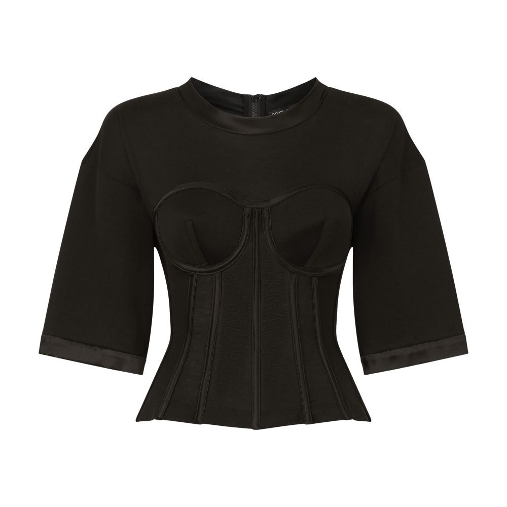 Dolce & Gabbana T-shirt with satin bustier details