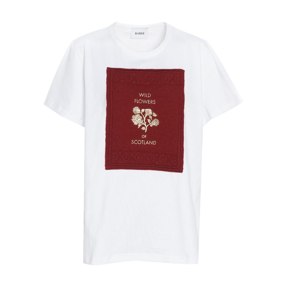 Barrie T-shirt with printed cashmere patch