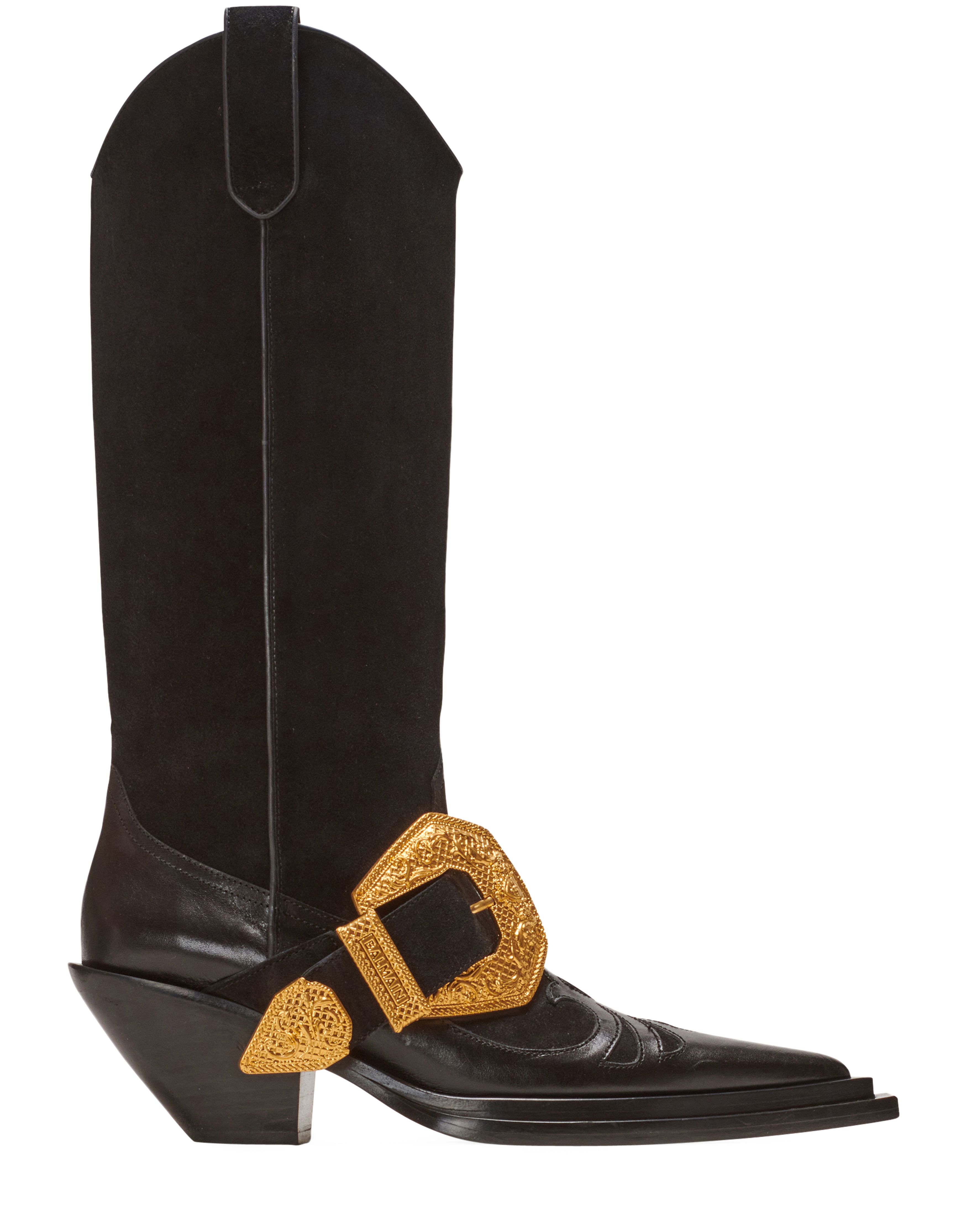 Balmain Dan Suede Western Boots