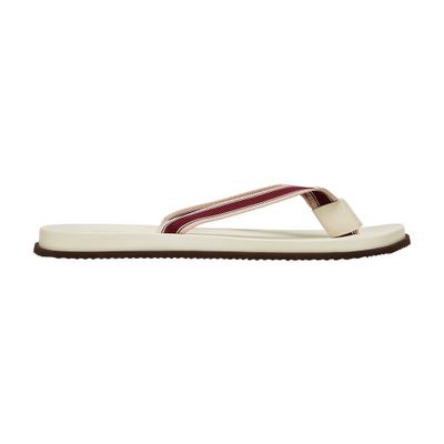 Brunello Cucinelli Striped gros grain thong sandals