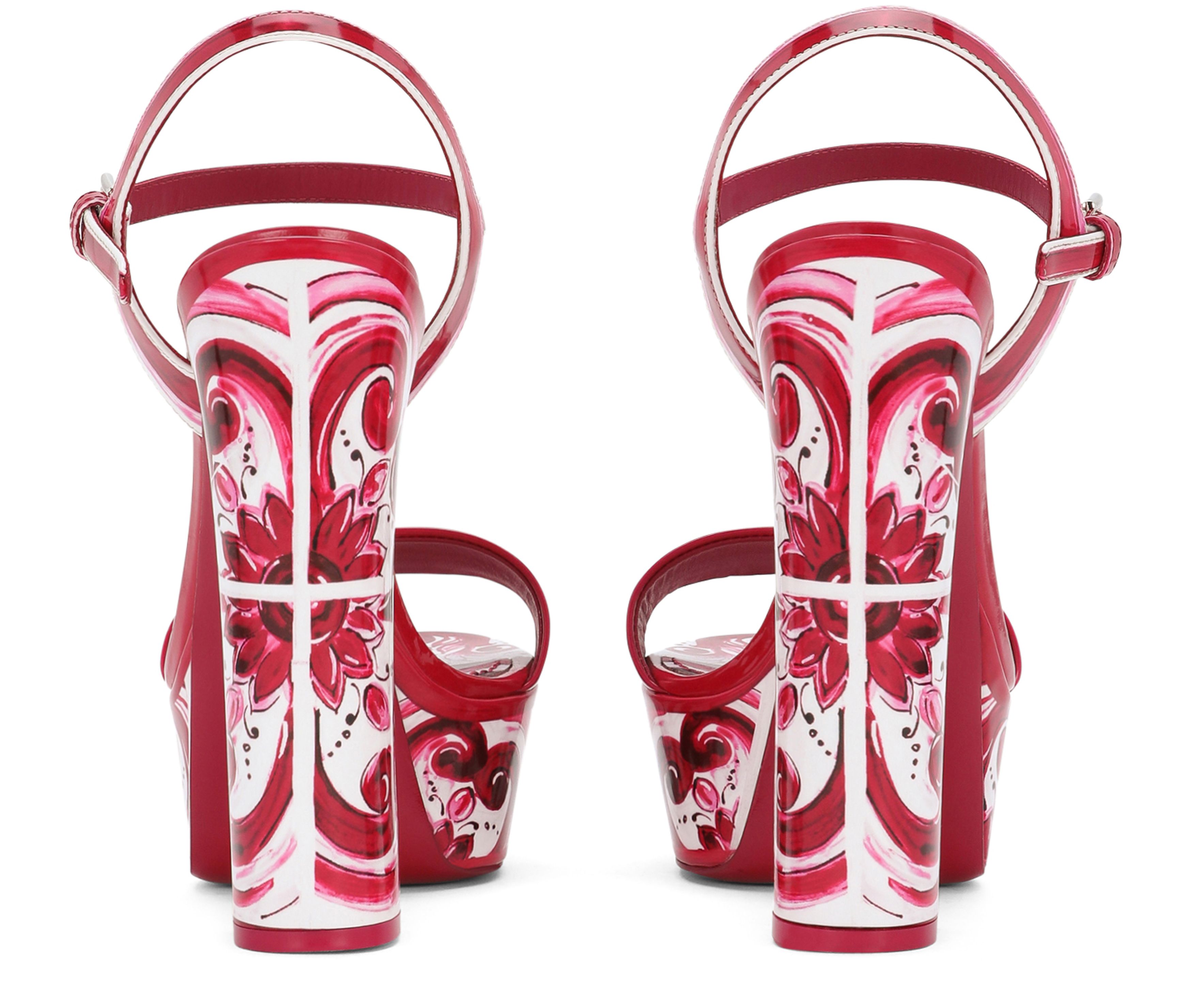 Dolce & Gabbana Printed patent leather platform sandals