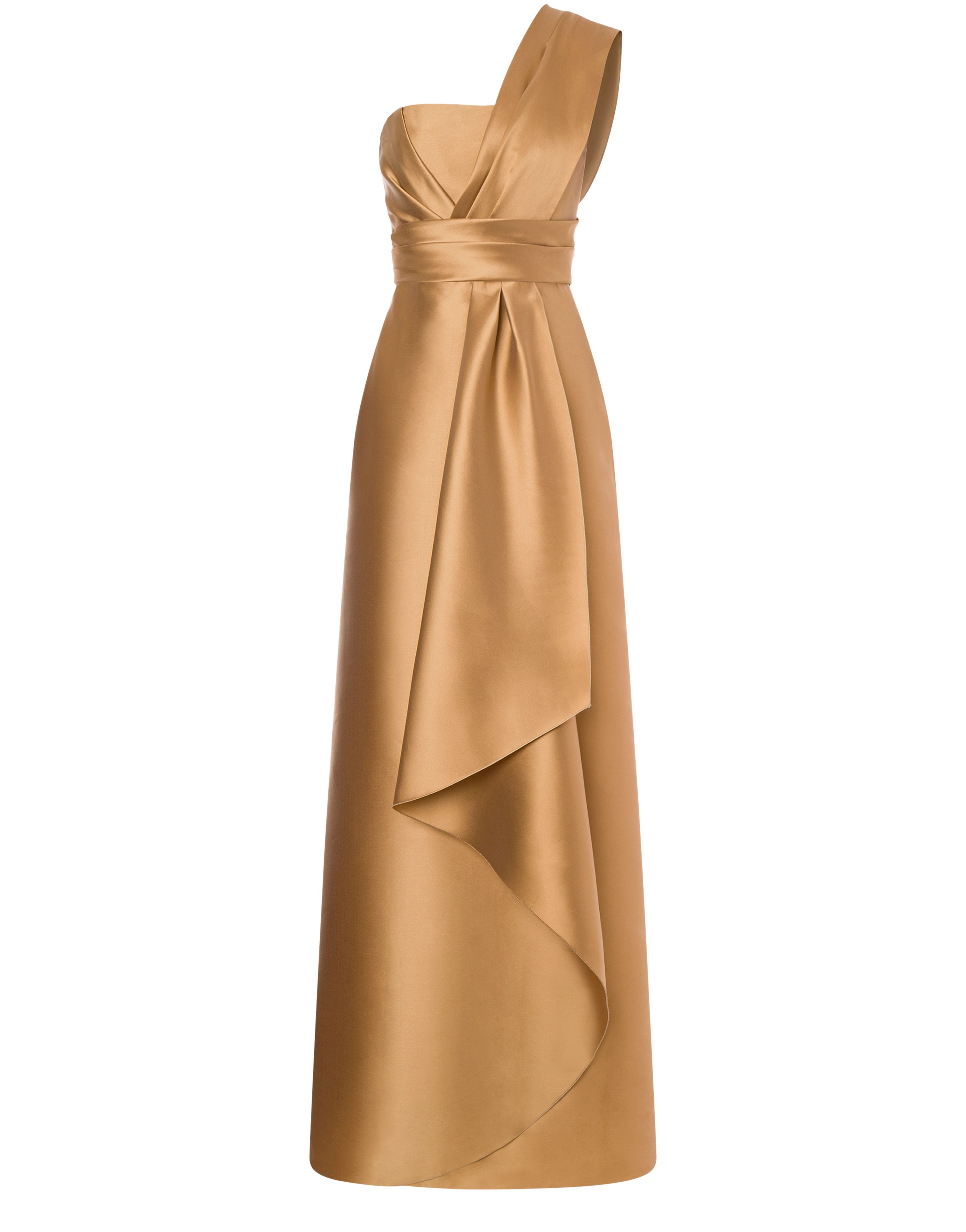 Alberta Ferretti Long one-shoulder dress in mikado