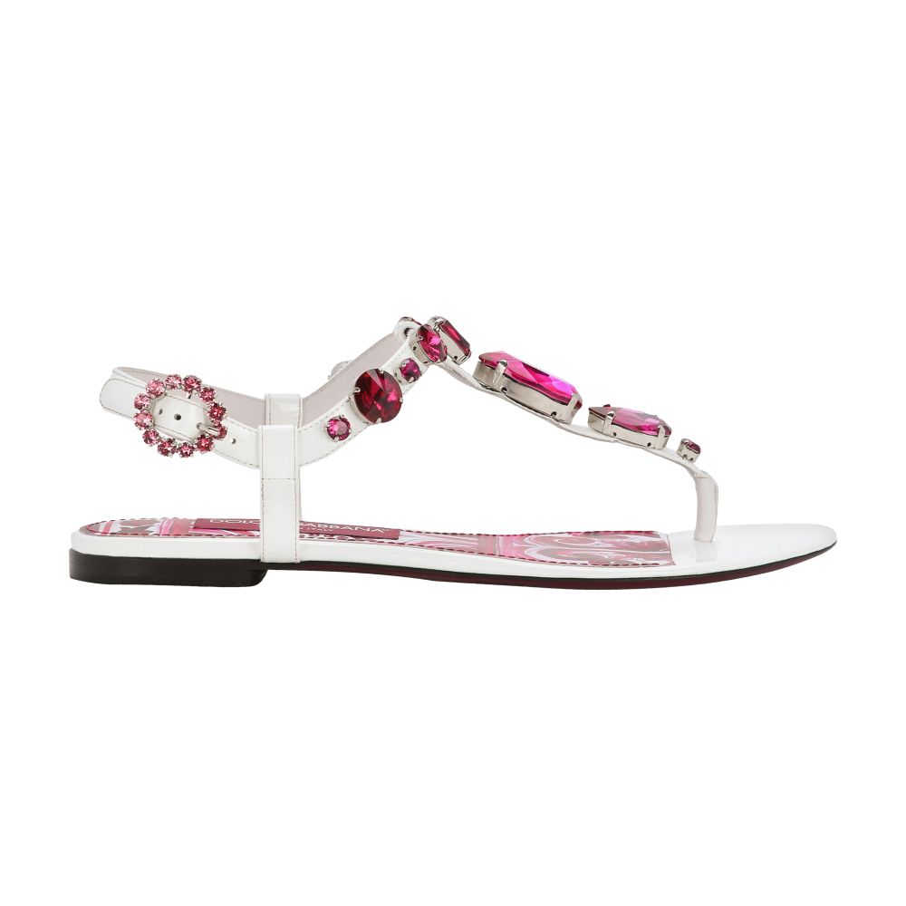 Dolce & Gabbana Patent Leather Flip Flop Sandals