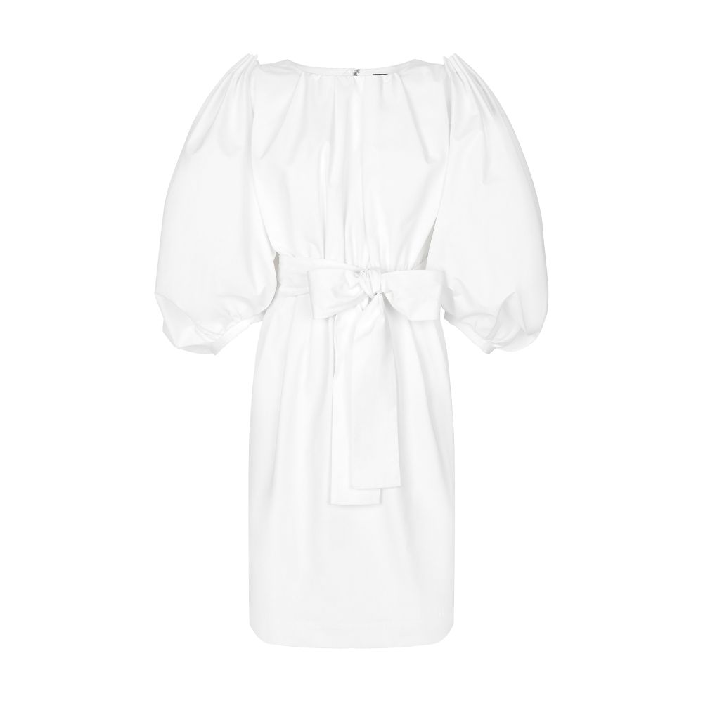 Dolce & Gabbana Cotton midi dress with puff sleeves