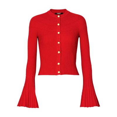 Balmain Pleated knit cardigan