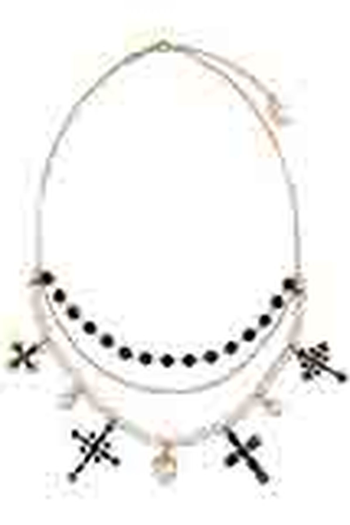 Dolce & Gabbana Family necklace in yellow and white gold black sapphires