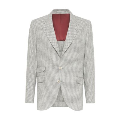 Brunello Cucinelli Houndstooth deconstructed blazer