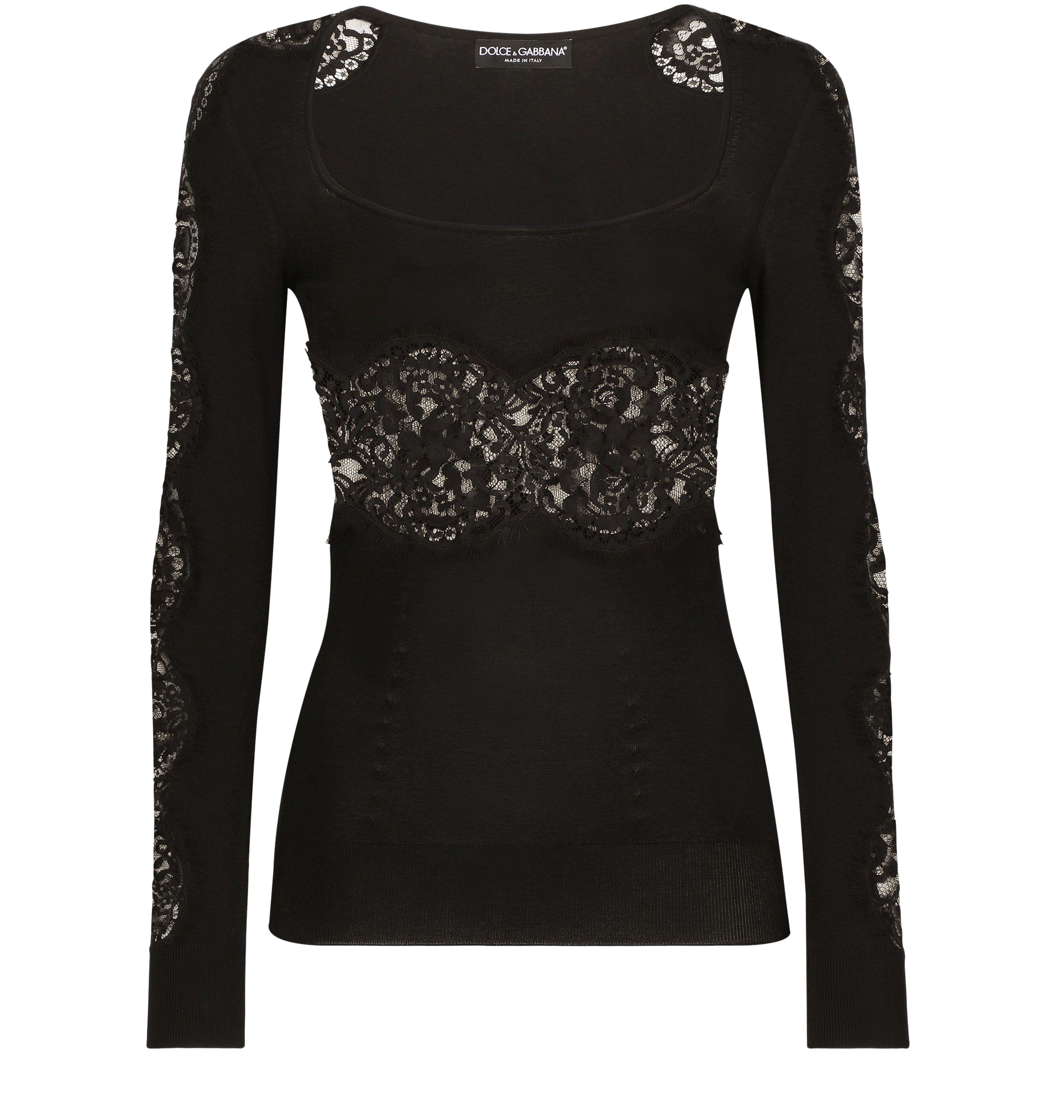 Dolce & Gabbana Viscose sweater with lace inserts