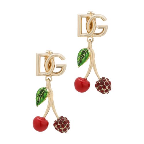 Dolce & Gabbana Earrings with DG logo and cherries