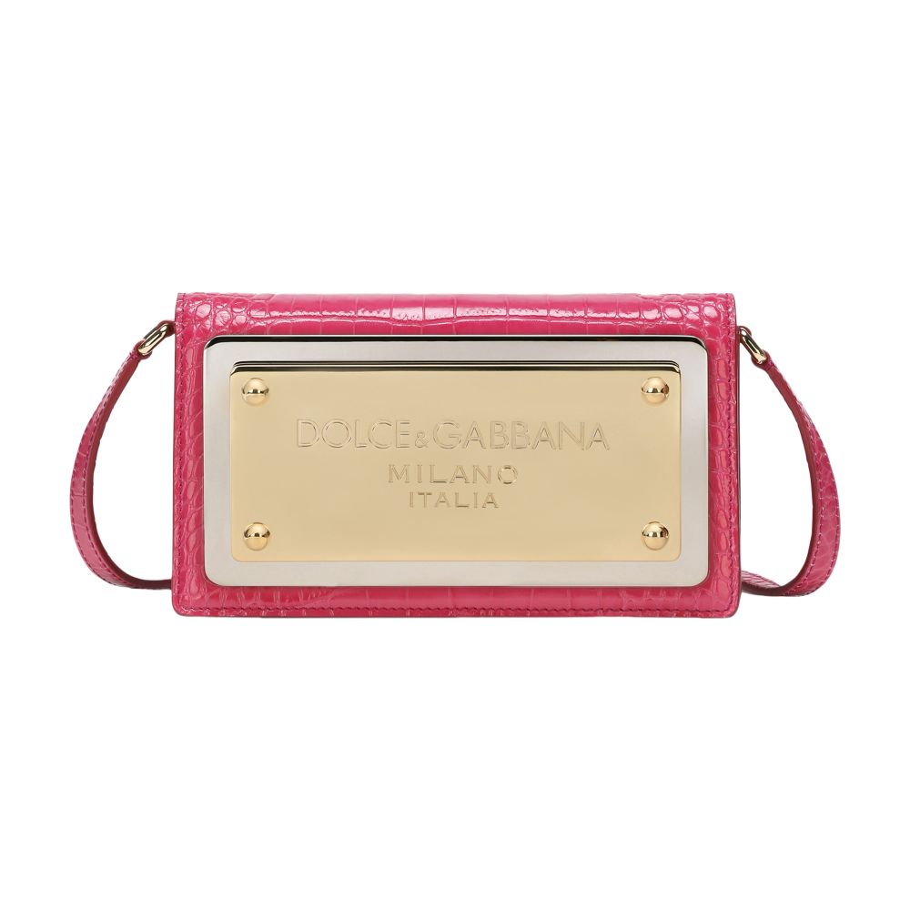 Dolce & Gabbana Phone bag with branded maxi-plate