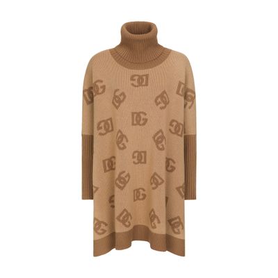 Dolce & Gabbana Short wool turtle-neck poncho