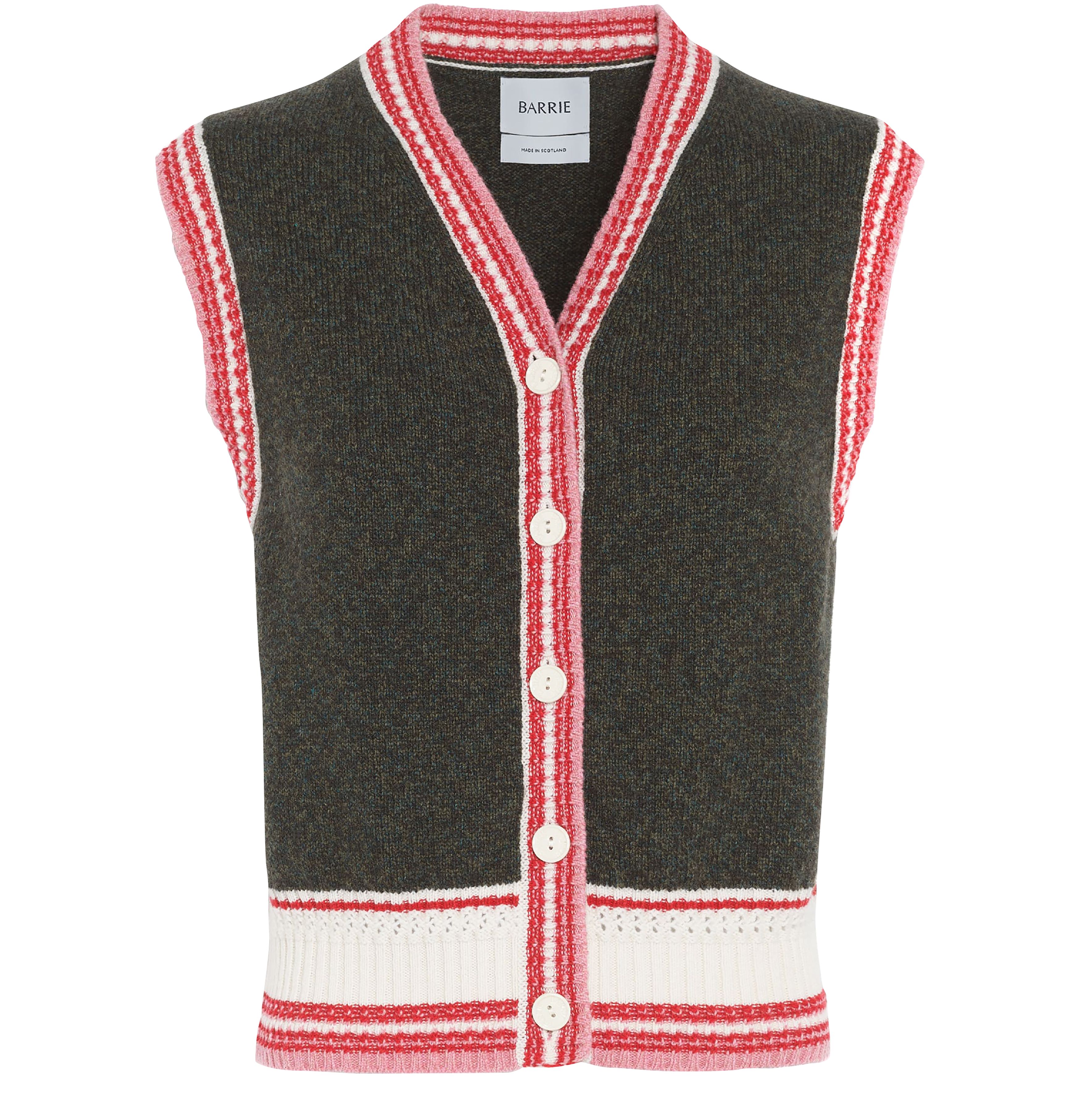 Barrie Sleeveless cashmere cardigan