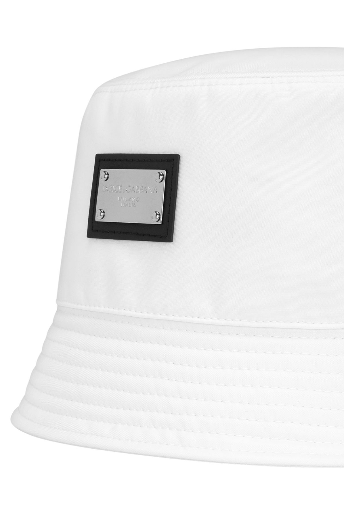 Dolce & Gabbana Nylon bucket hat with branded plate