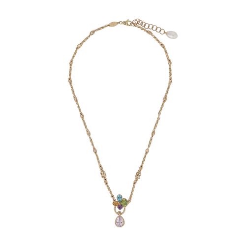 Dolce & Gabbana 18 kt yellow gold rainbow pendant with multicolor fine gemstones r