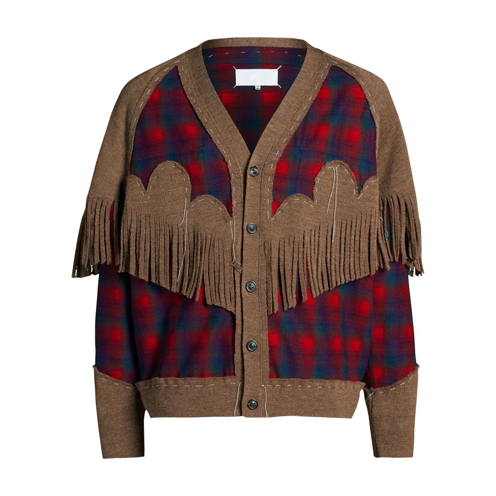 Maison Margiela Pendleton fringe cardigan