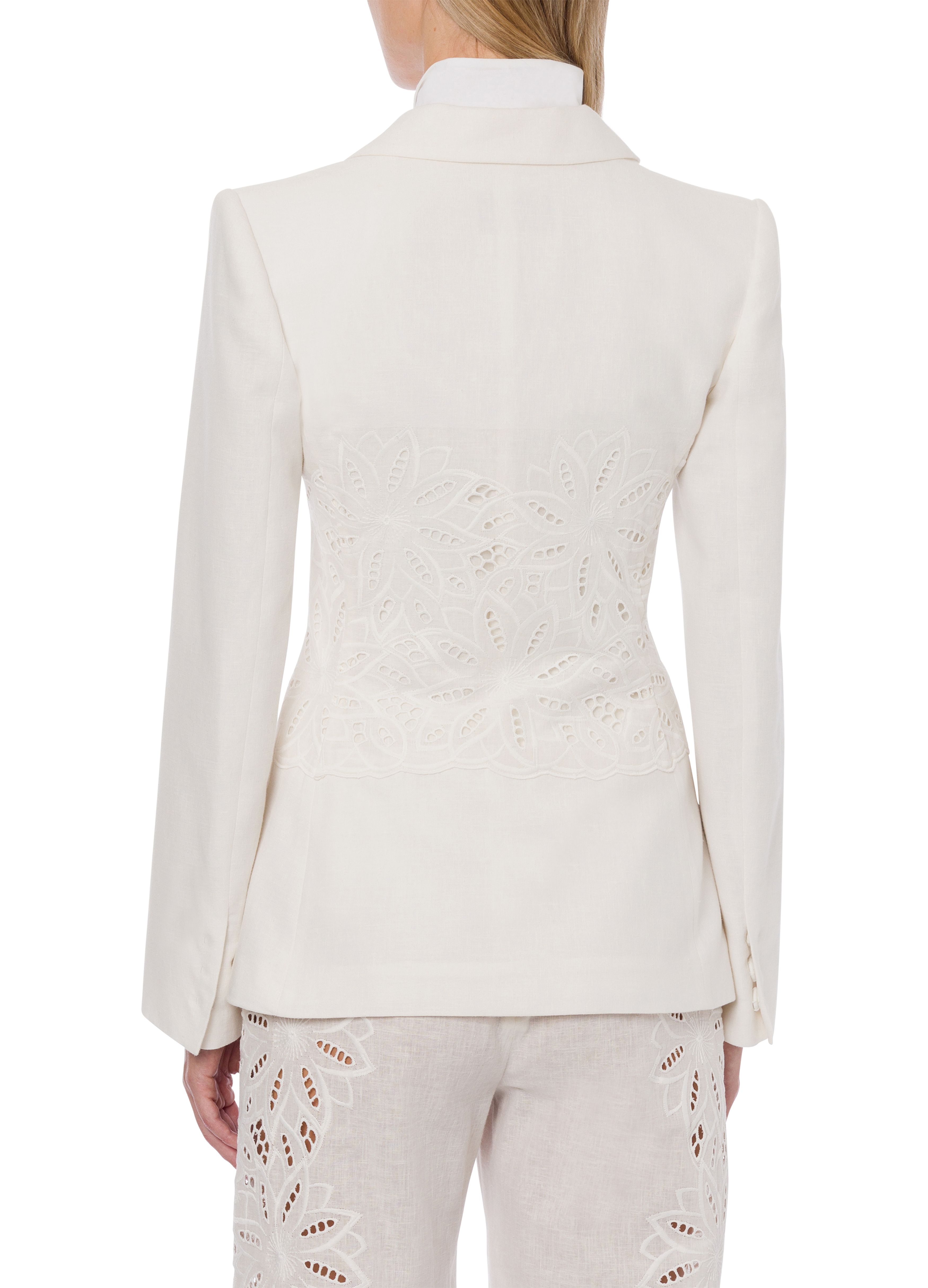 Alberta Ferretti Cotton and linen jacket with embroidery