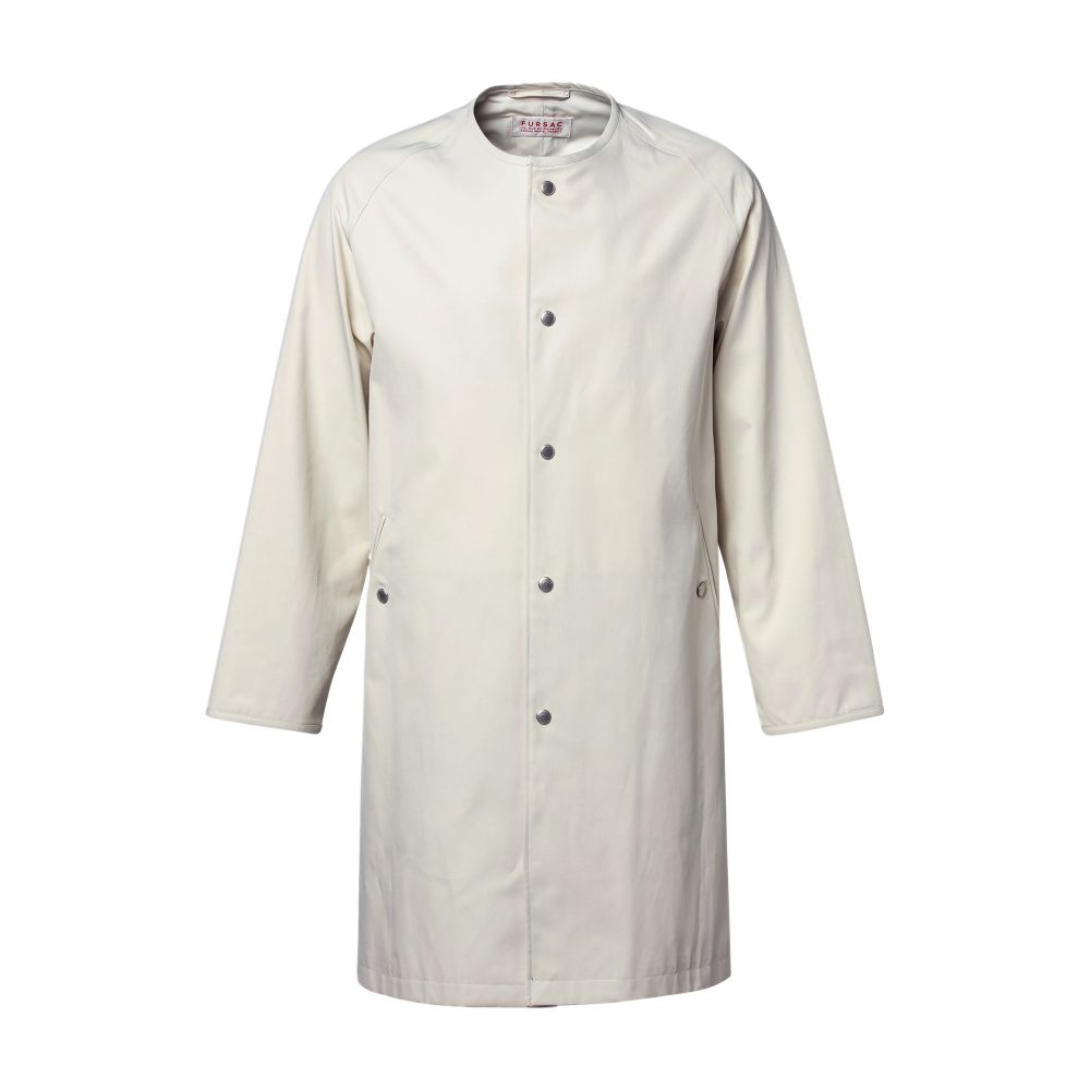  Gabardine collarless raincoat