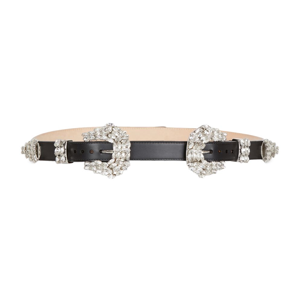 Balmain Western Leather and Crystals Belt