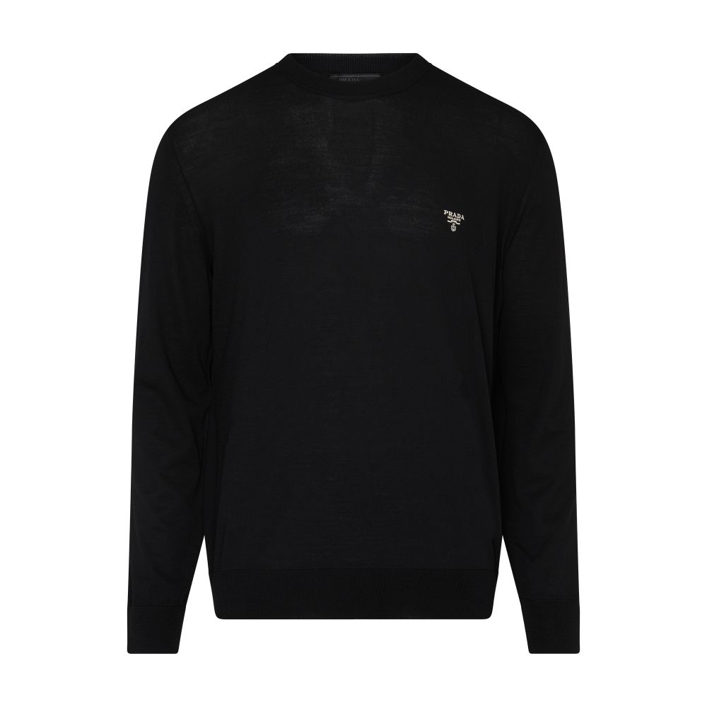 Prada Round neck sweater in extra fine wool