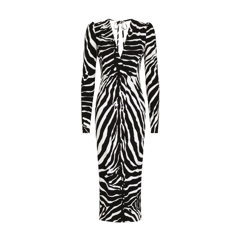 Dolce & Gabbana Zebra printed cady midi dress