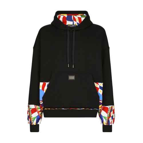 Dolce & Gabbana Jersey Hoodie with Printed Details