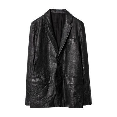 Zadig & Voltaire Valfried Crinkle Leather Jacket