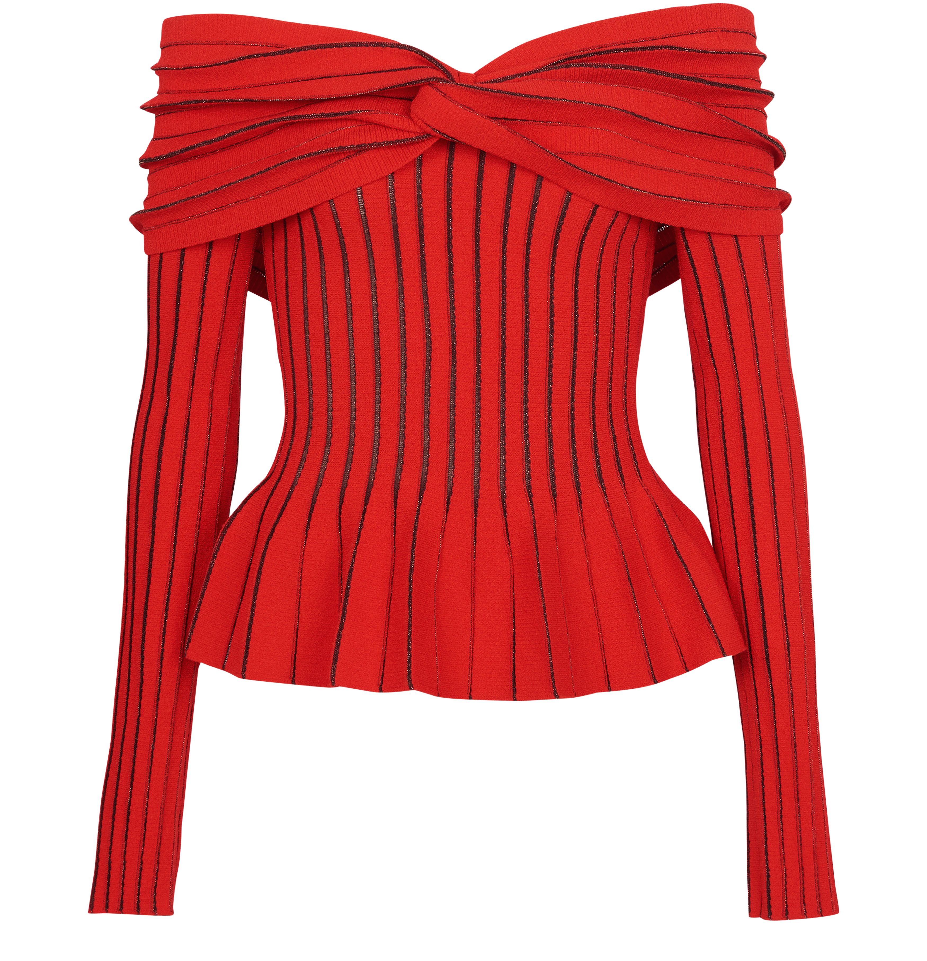 Balmain Knotted Off-The-Shoulder Top