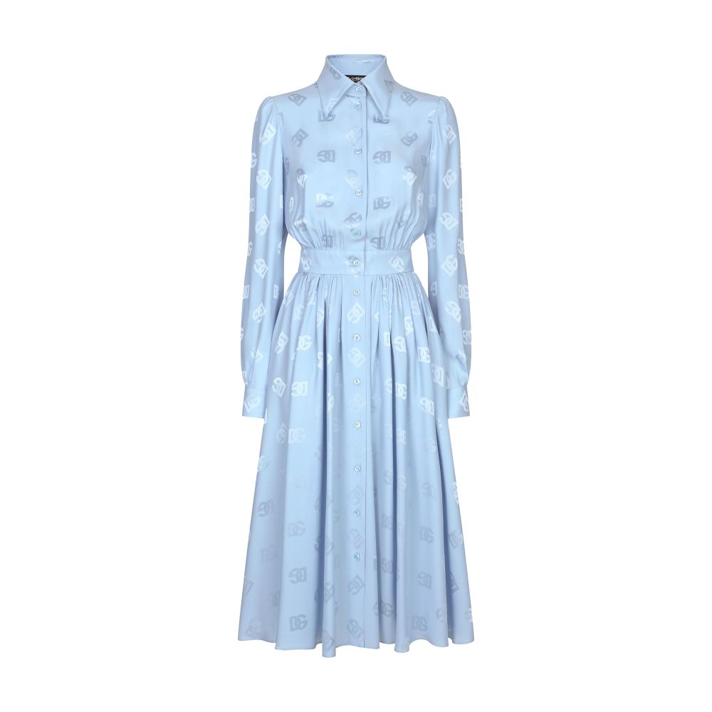 Dolce & Gabbana SilK shirt dress with DG logo