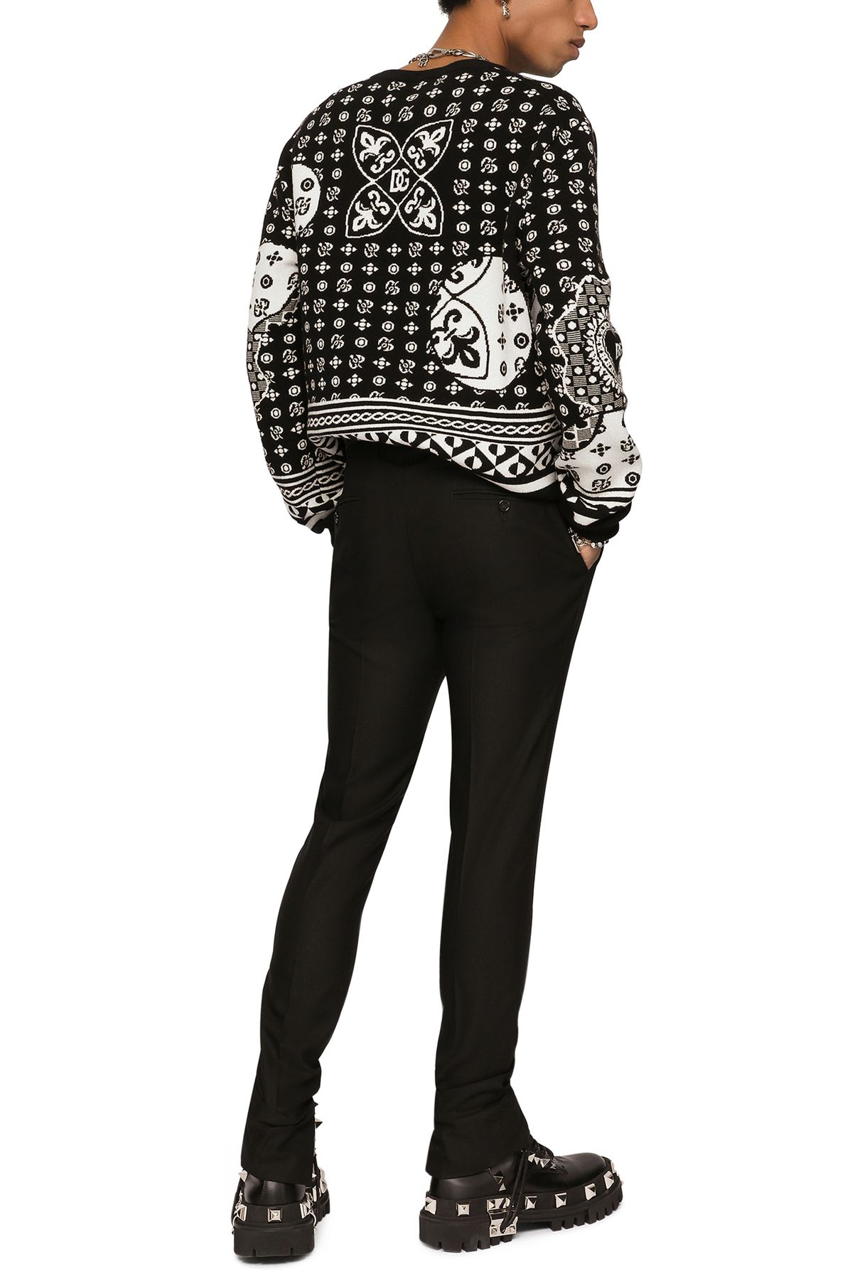 Dolce & Gabbana Round-neck virgin wool jacquard sweater