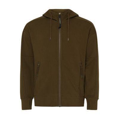 CP COMPANY Diagonal Raised Fleece Goggle adjustable zipped hoodie