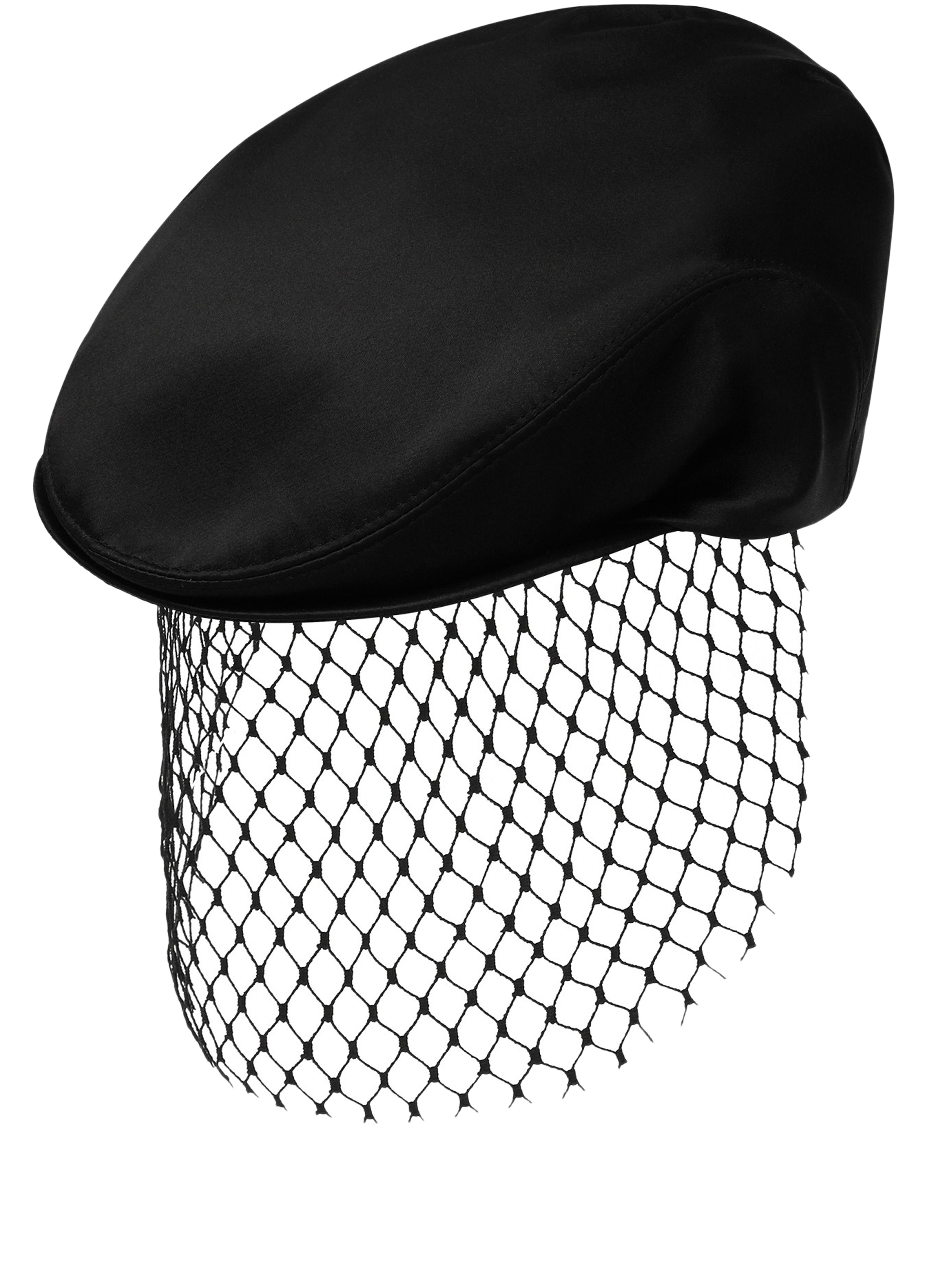 Dolce & Gabbana Silk satin flat cap with veil