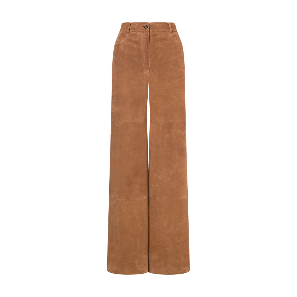 Alberta Ferretti Wide-leg suede trousers