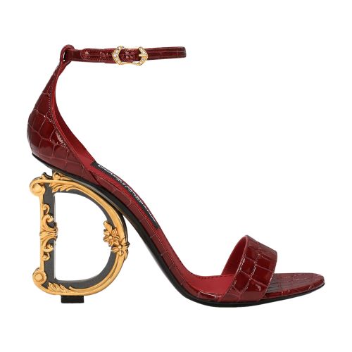 Dolce & Gabbana Crocodile-print baroque dg sandals