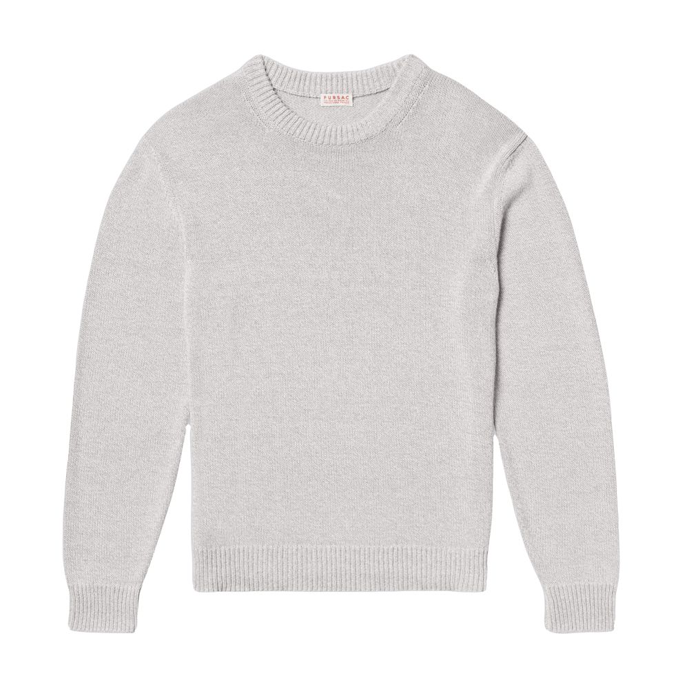  Round-neck heathered linen and cotton sweater