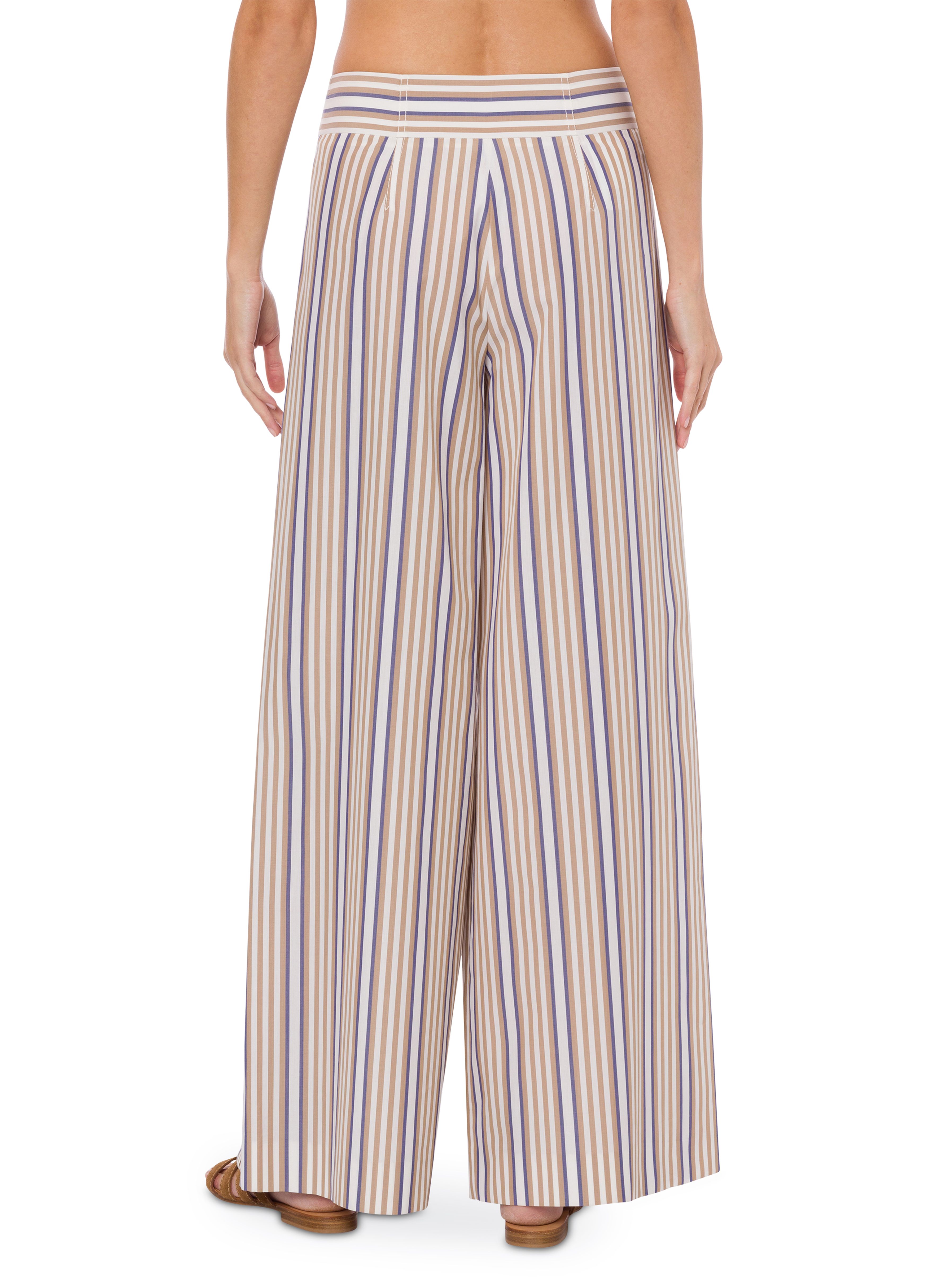 Alberta Ferretti Oversized trousers in striped poplin