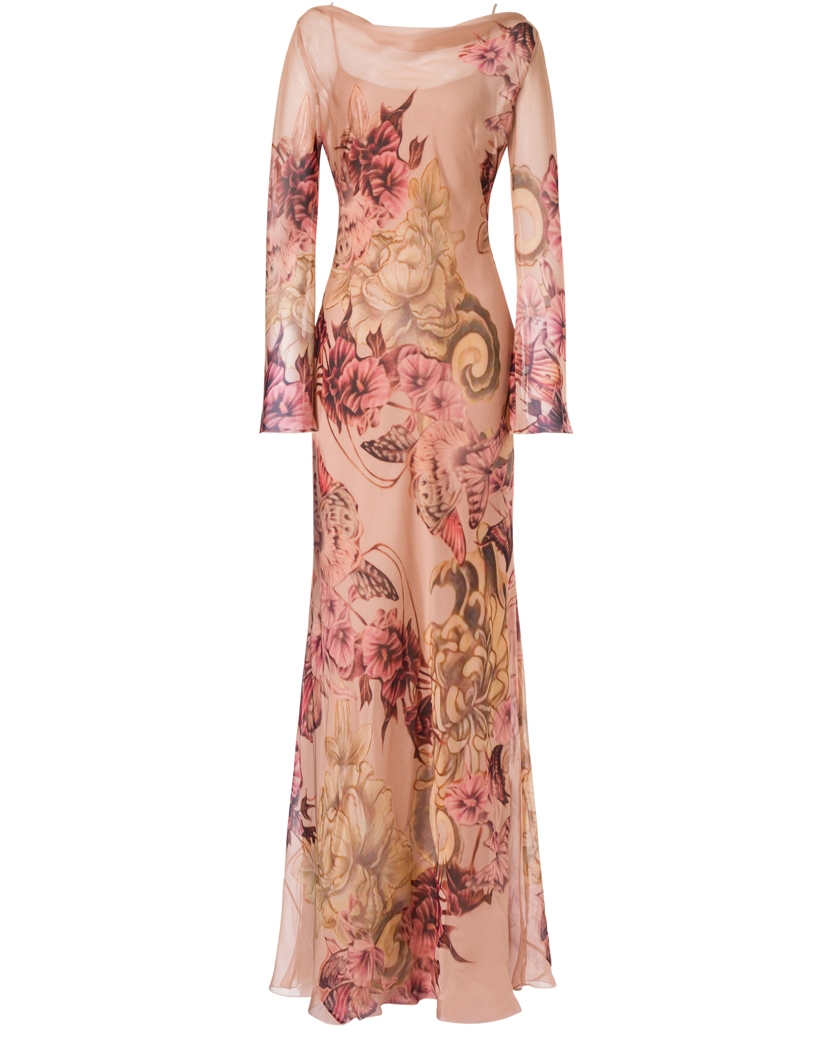 Alberta Ferretti Dress in silk chiffon with Tattoo print