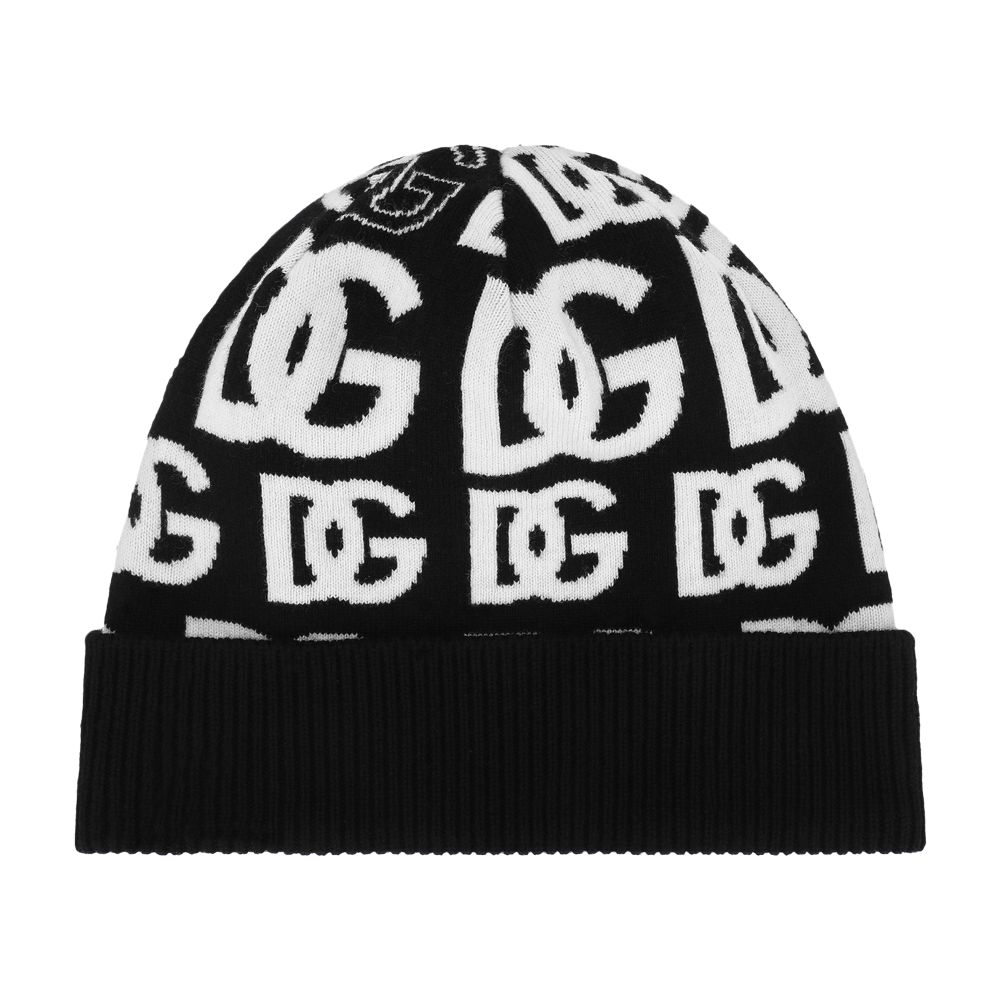 Dolce & Gabbana Cashmere hat with all-over DG logo