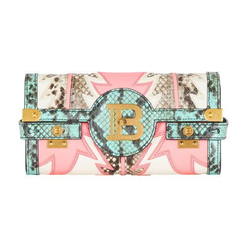 Balmain B-Buzz 23 Patchwork Leather Pouch Clutch Bag