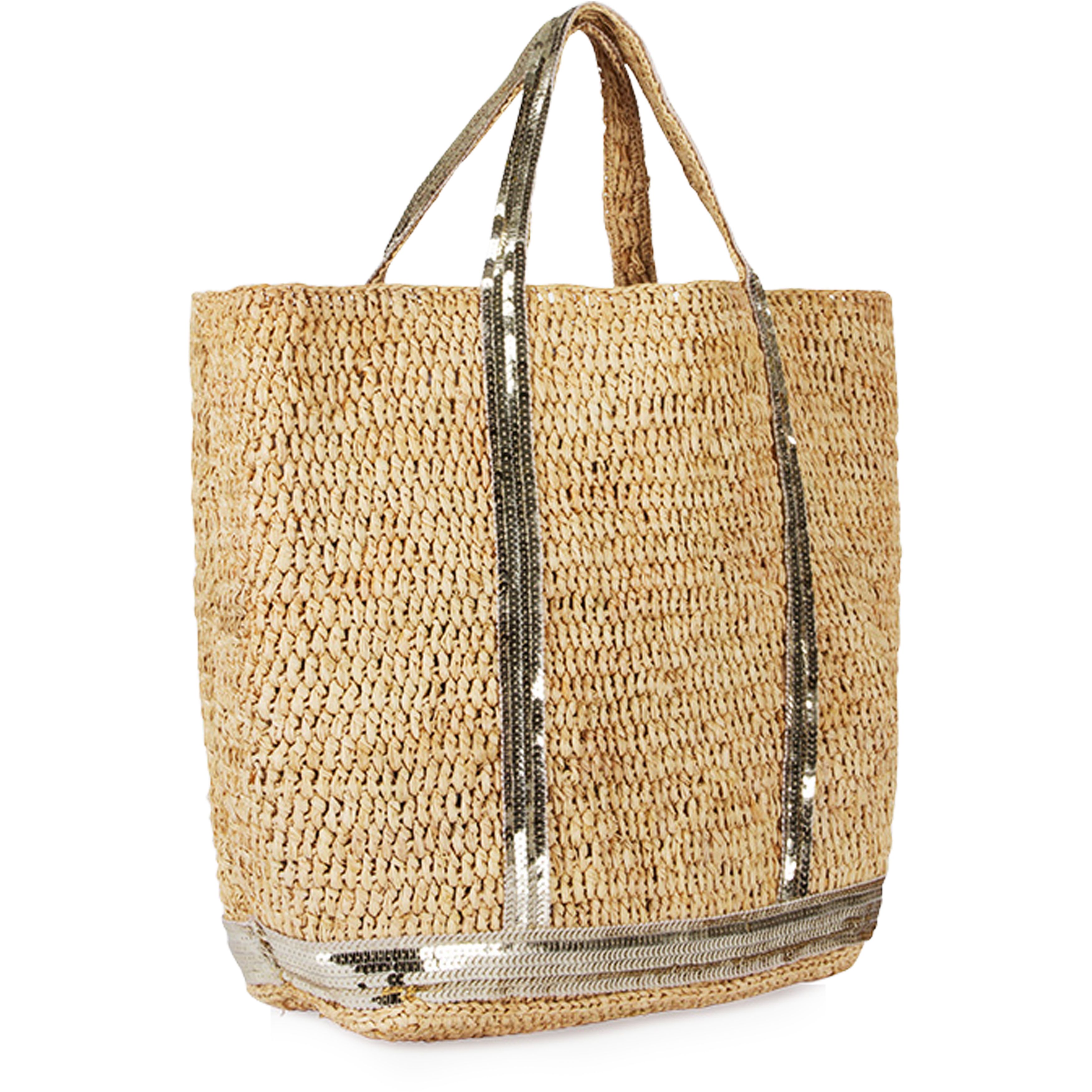  Raffia and sequins M Cabas Tote