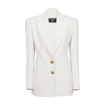 Balmain 2-Button Crepe Jacket