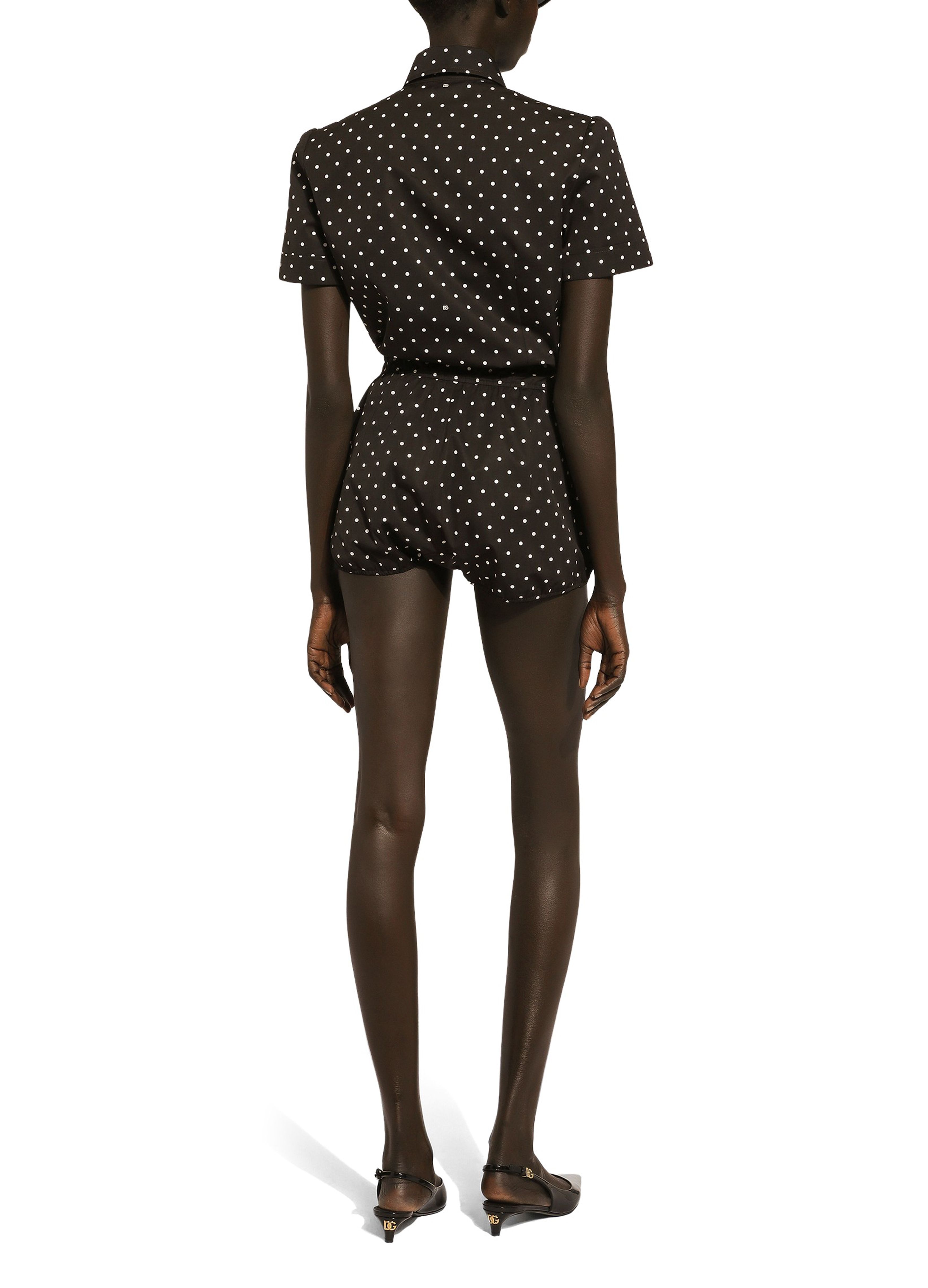 Dolce & Gabbana Polka-dot print cotton playsuit