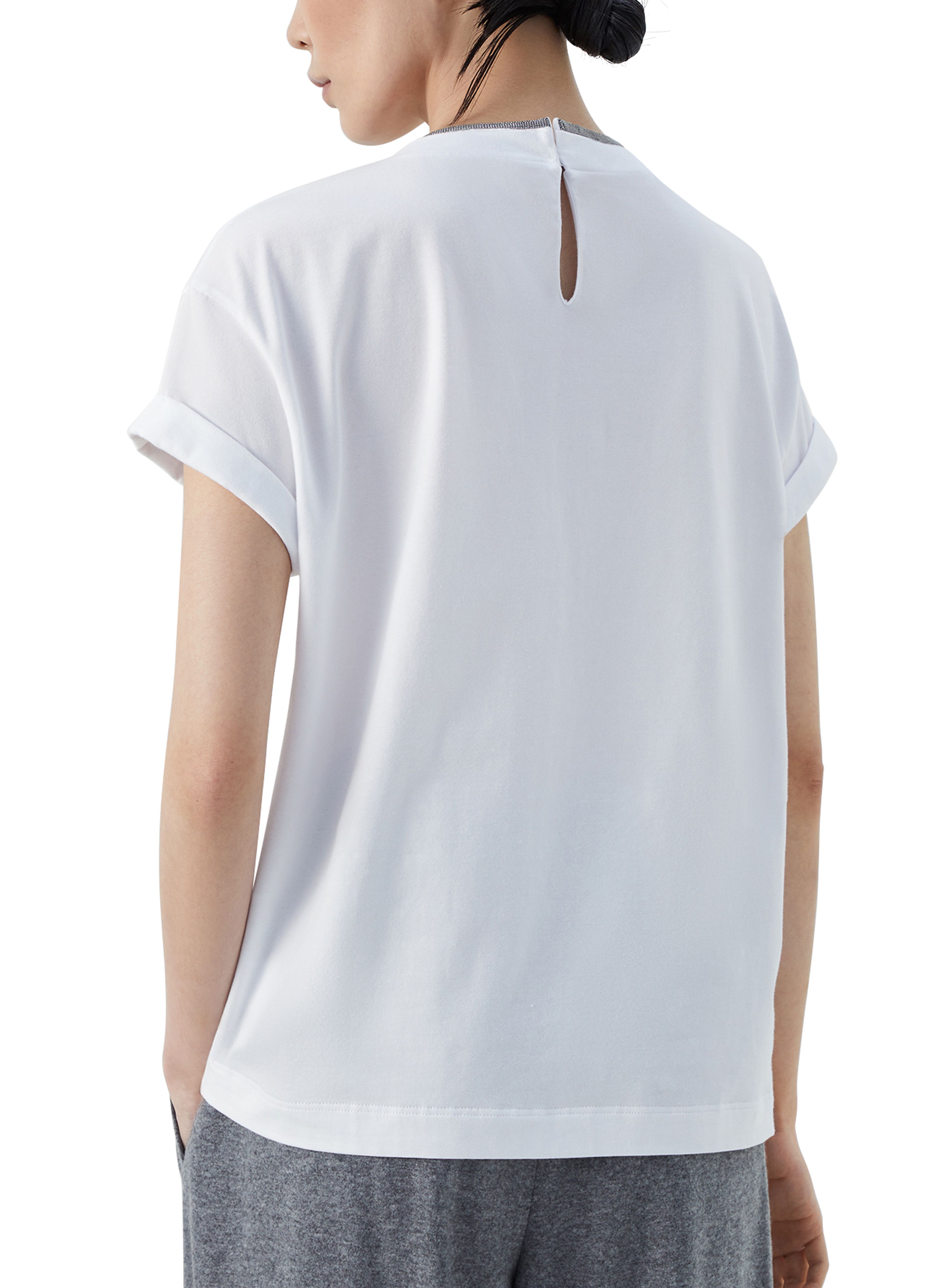 Brunello Cucinelli Jersey cotton t-shirt with superimposed effect