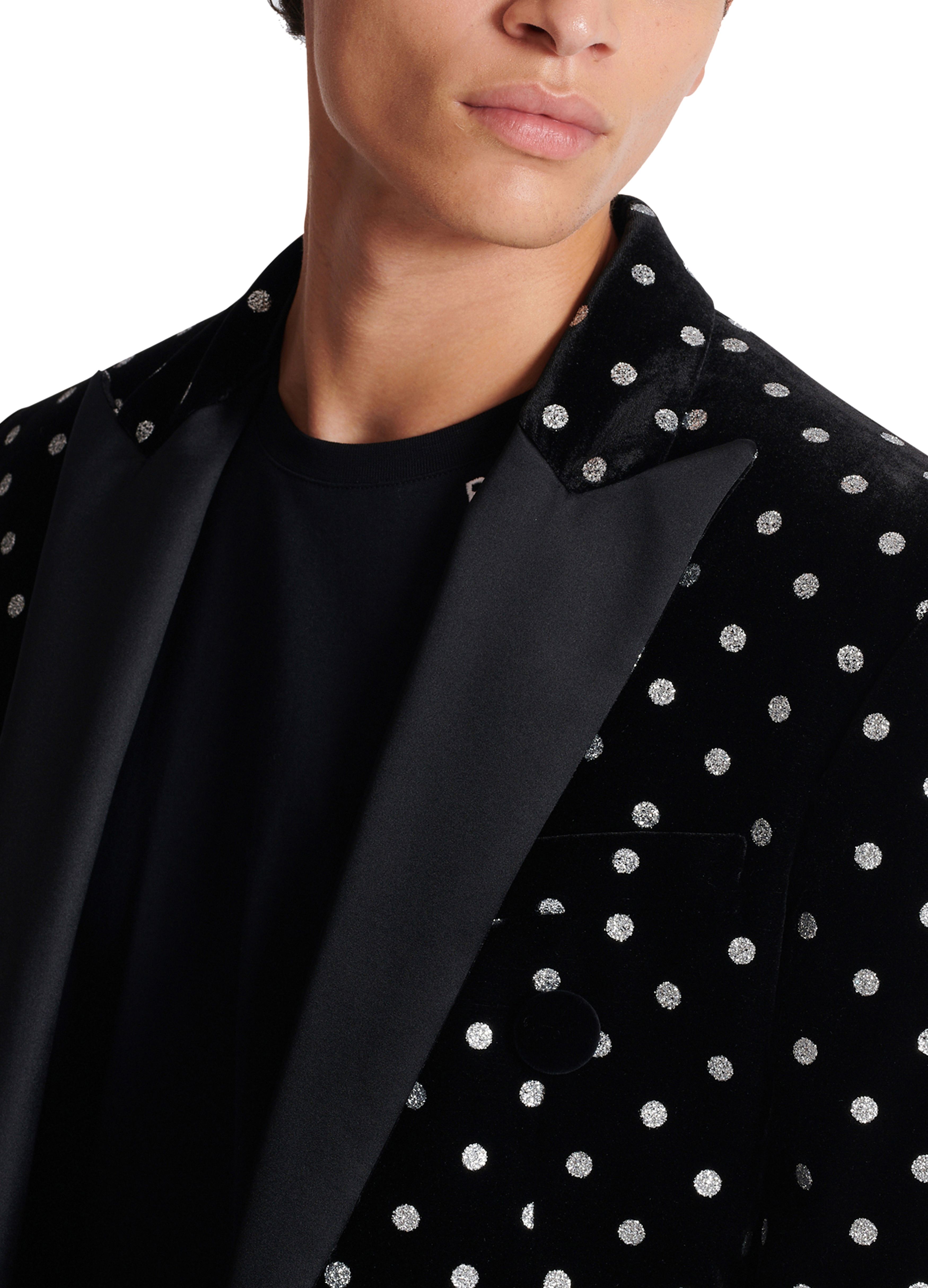 Balmain Velvet Jacket With Glitter Dots