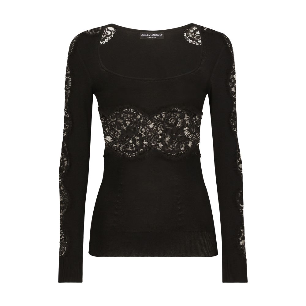 Dolce & Gabbana Viscose sweater with lace inserts