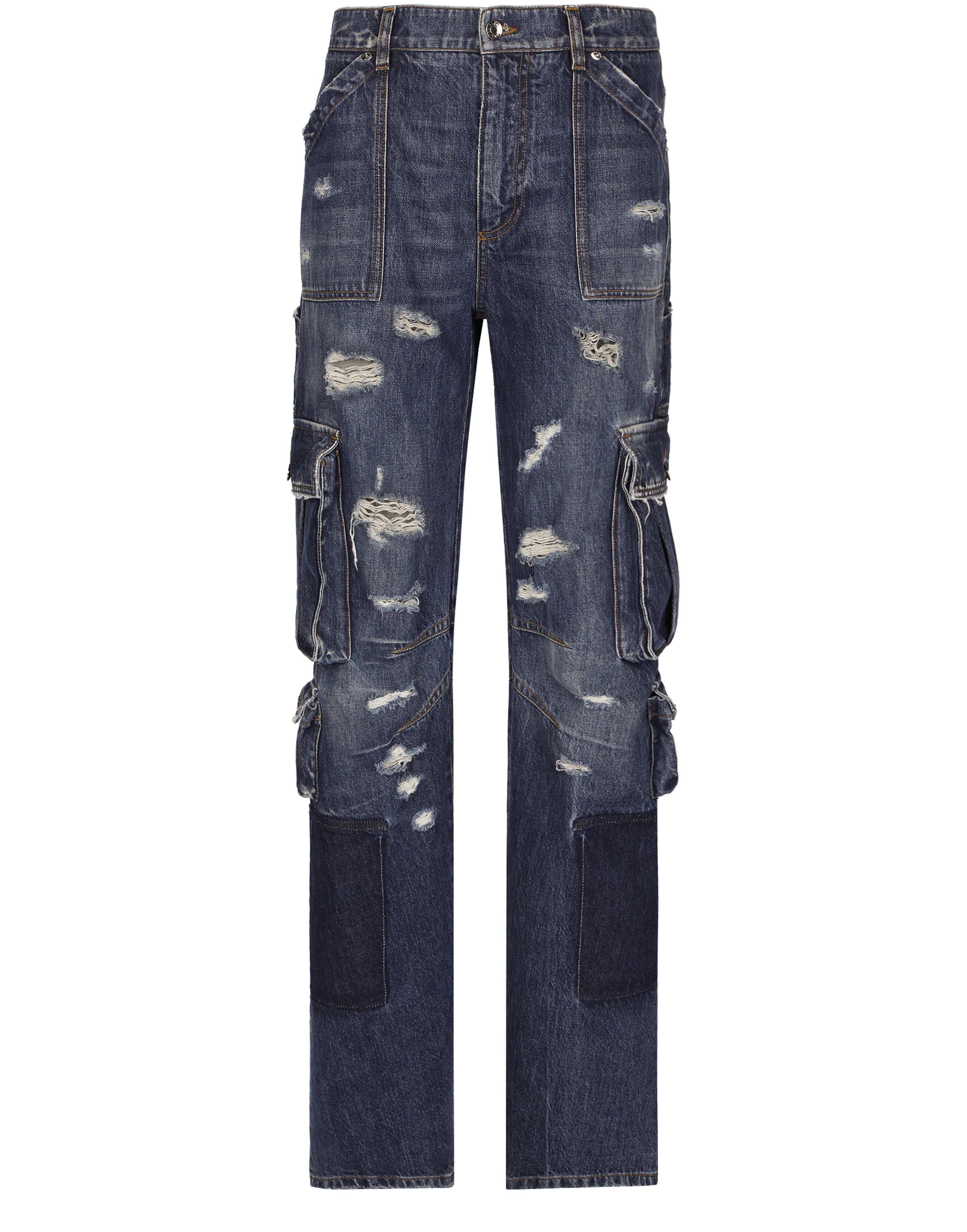 Dolce & Gabbana Denim cargo jeans with rips