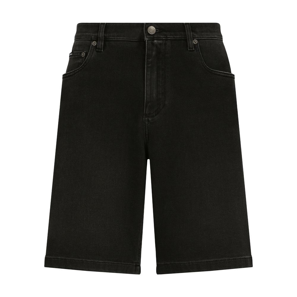 Dolce & Gabbana Gray wash stretch denim shorts