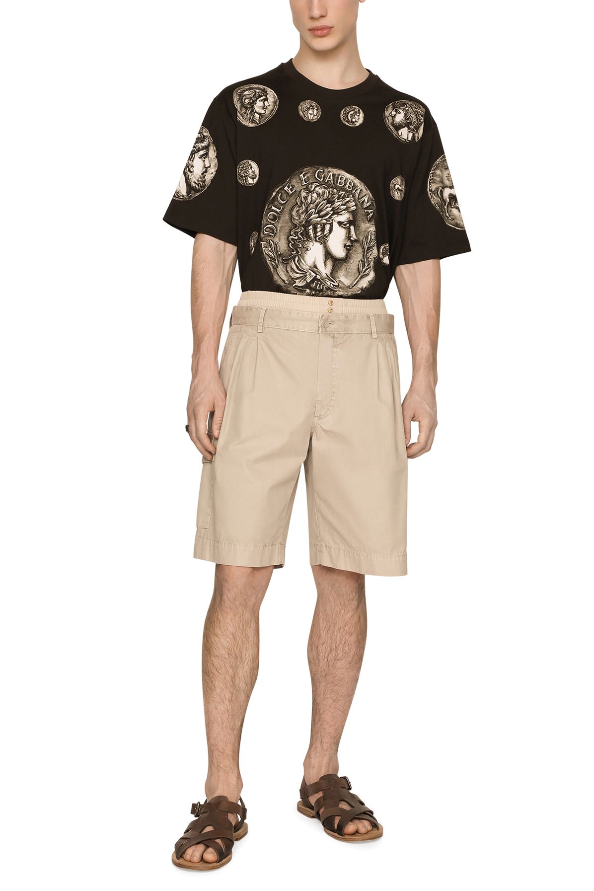 Dolce & Gabbana Cotton T-Shirt with Coins Print